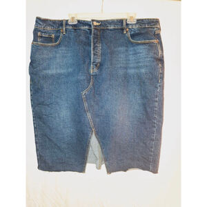 Old Navy Denim Size 22 Blue Rodeo cowgirl western frayed hem jean mini skirt